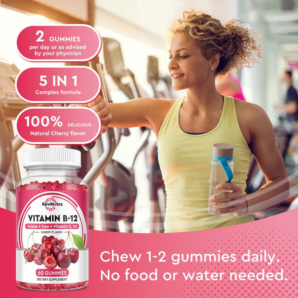 ReviNutra B12 Gummies nutrition chart highlights daily values
