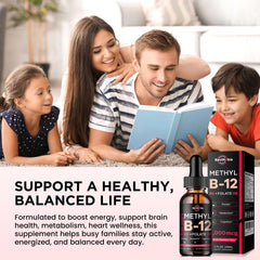 ReviNutra B12 drops with strawberry aroma and quick-use presentation
