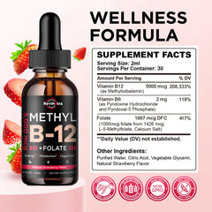 ReviNutra B12 liquid drops vegan formula information label