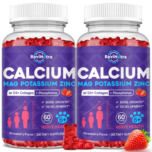 ReviNutra gummies label shows nutrition details for bone support