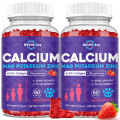 ReviNutra gummies label shows nutrition details for bone support
