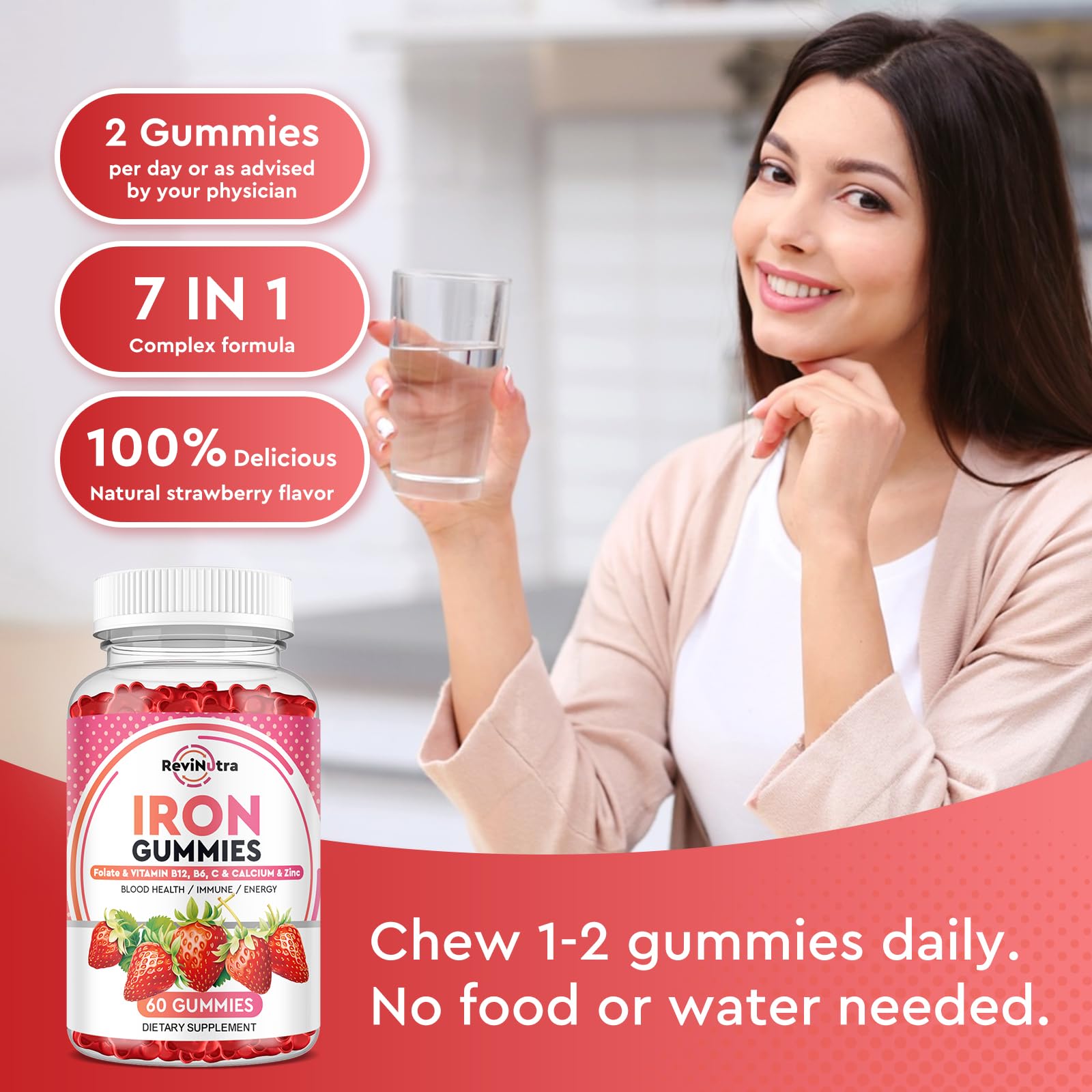 ReviNutra Iron Gummies family-friendly bottle for shared daily wellness.