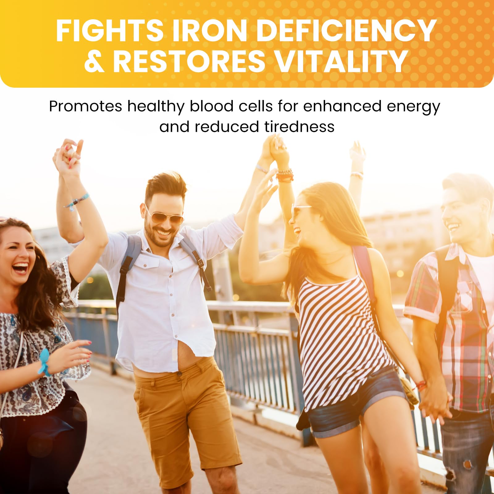 ReviNutra iron drops family use scene shows inclusivity for women, men, and kids.