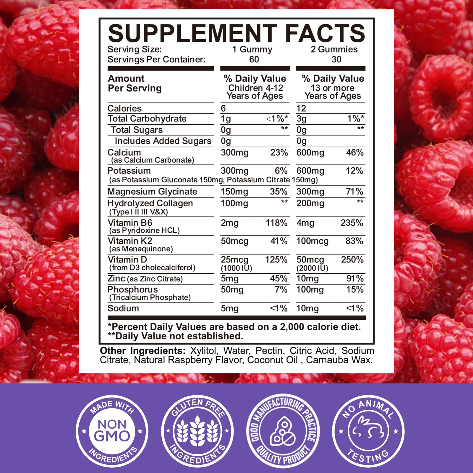 ReviNutra raspberry gummies with label highlights multi-nutrient formula