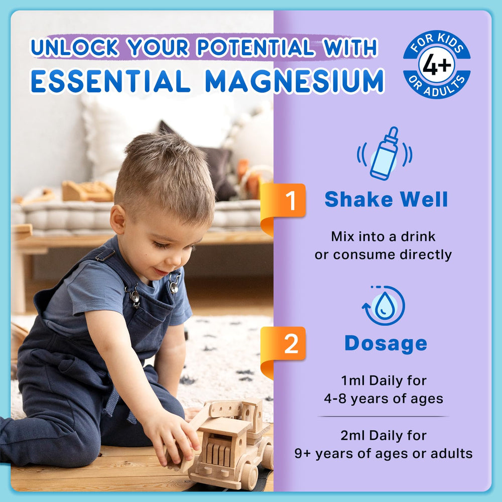 ReviNutra two-pack magnesium liquid for kids offers convenience and consistency.