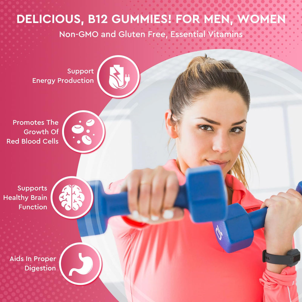 ReviNutra B12 Gummies chews closeup emphasizing chewy texture and strawberry flavor.