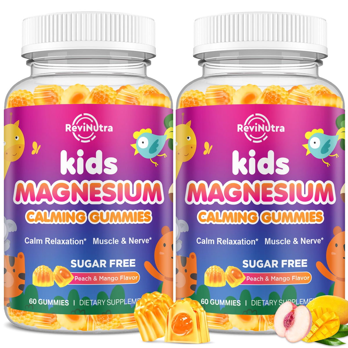 ReviNutra Kids Magnesium Gummies packshot for daily calm and wellness