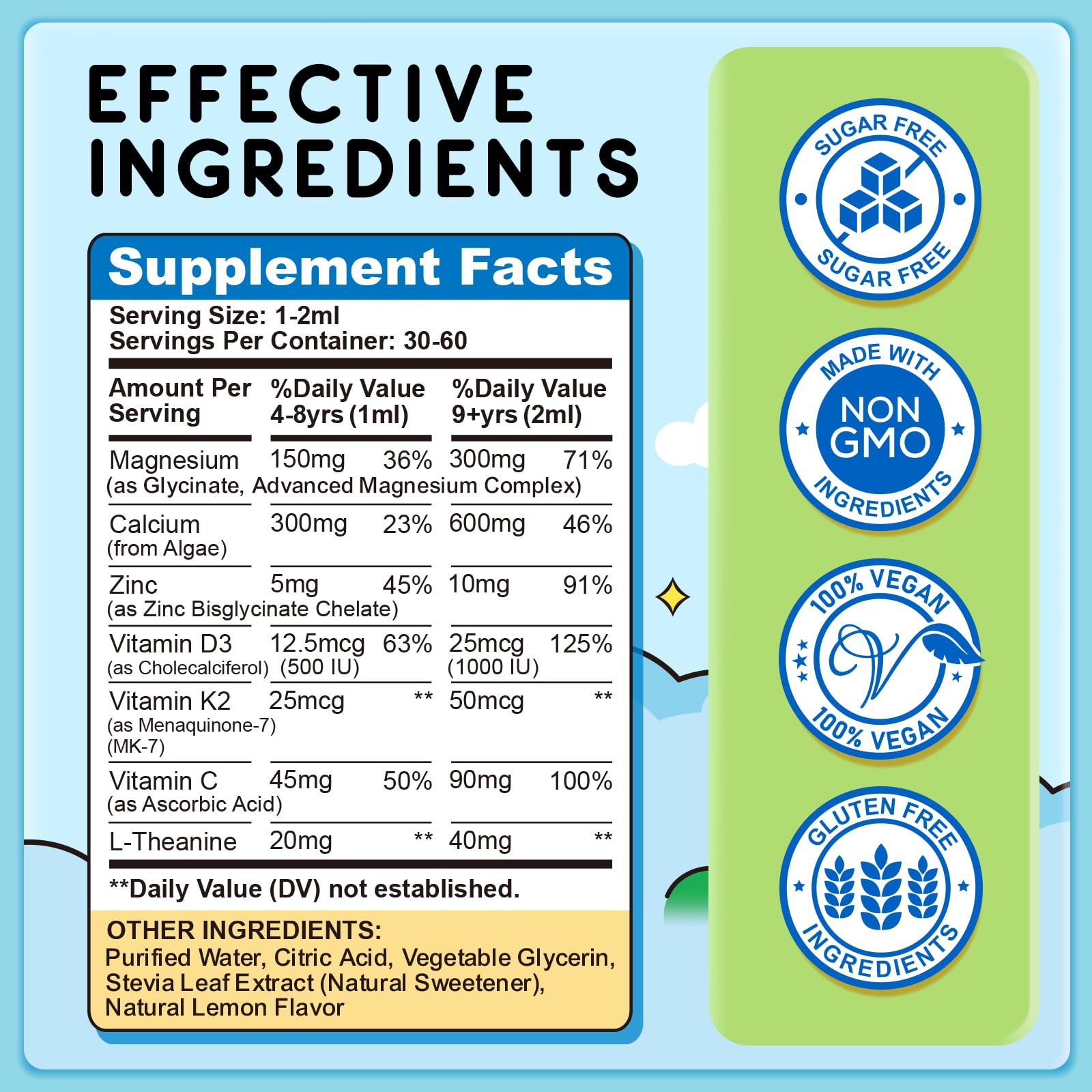 ReviNutra Kids Magnesium Liquid packaging and cap closeup