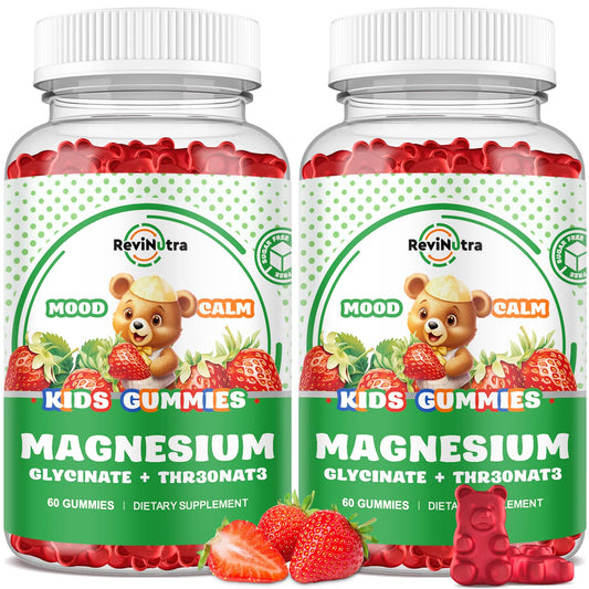 ReviNutra magnesium complex gummies bottle front suggests calm daily routine