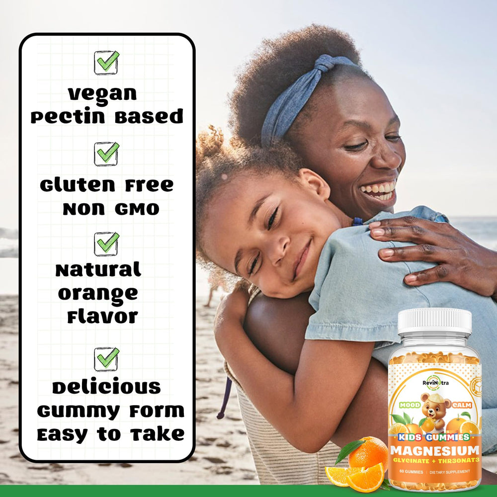 ReviNutra magnesium glycinate gummies with vitamins D3 and B6 for absorption
