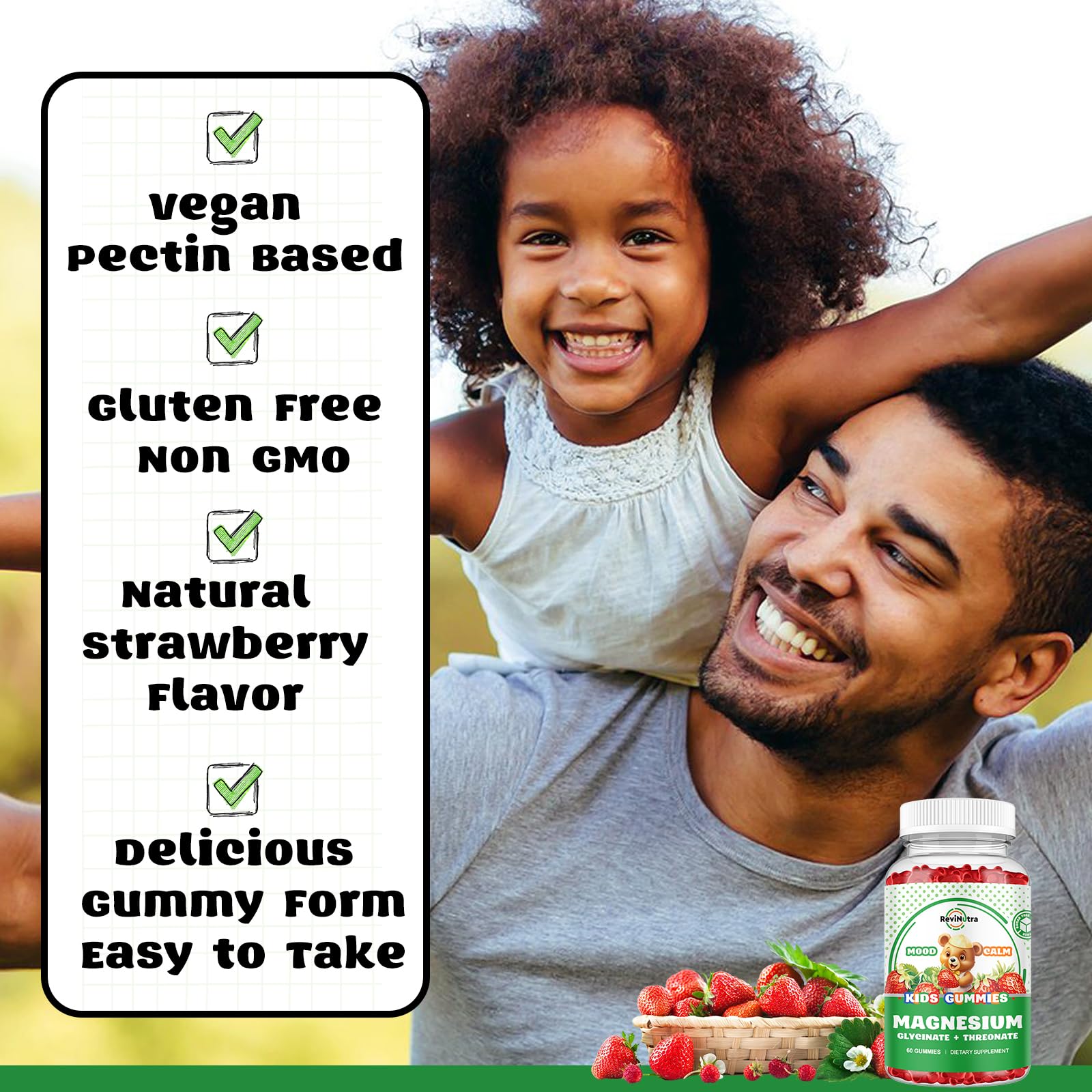 Strawberry flavored gummies offer pleasant easy to chew daily snack