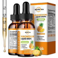 ReviNutra magnesium glycinate liquid drops bottle for daily wellness
