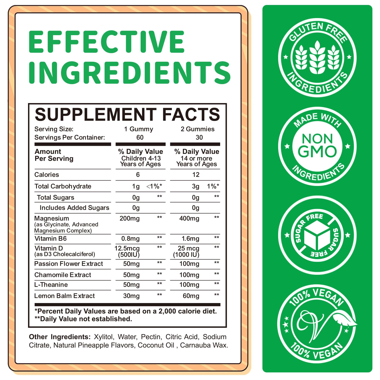 ReviNutra Kids Gummies pineapple close-up shows chewy texture and tasty flavor.