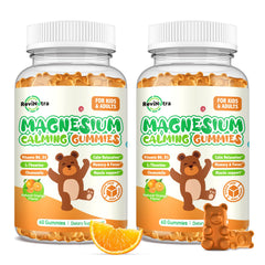 ReviNutra magnesium gummies orange bottle for daily calm and sleep support.
