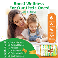 ReviNutra Gummies packaging for kids emphasizes sugar-free, vegan, gluten-free formula.