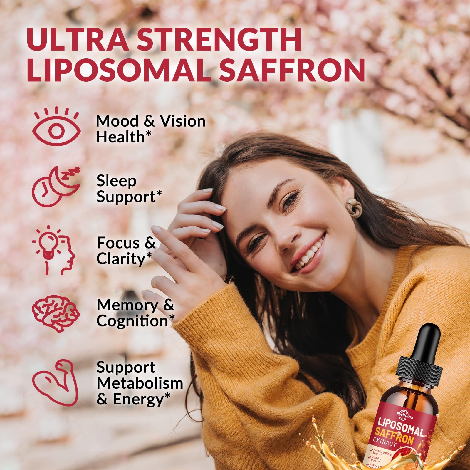 ReviNutra saffron mood support drops promote balance and focus