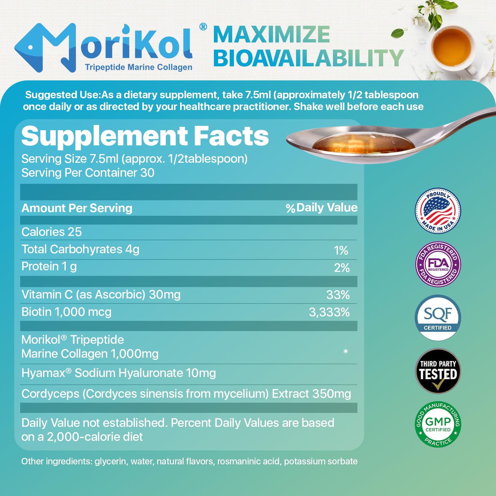 Pure, additive-free formula of REVITALIZE liquid collagen