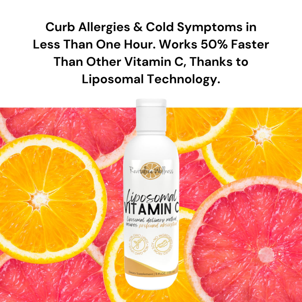 Revitalize Wellness Liposomal Vitamin C label highlights purity and non-GMO ingredients