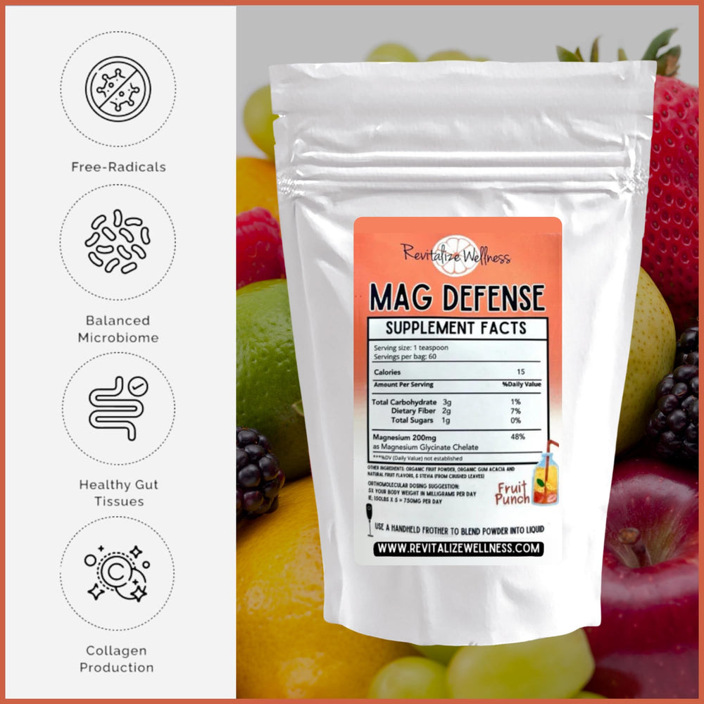 Revitalize Wellness Mag Defense powder dissolves in liquid for easy mixing