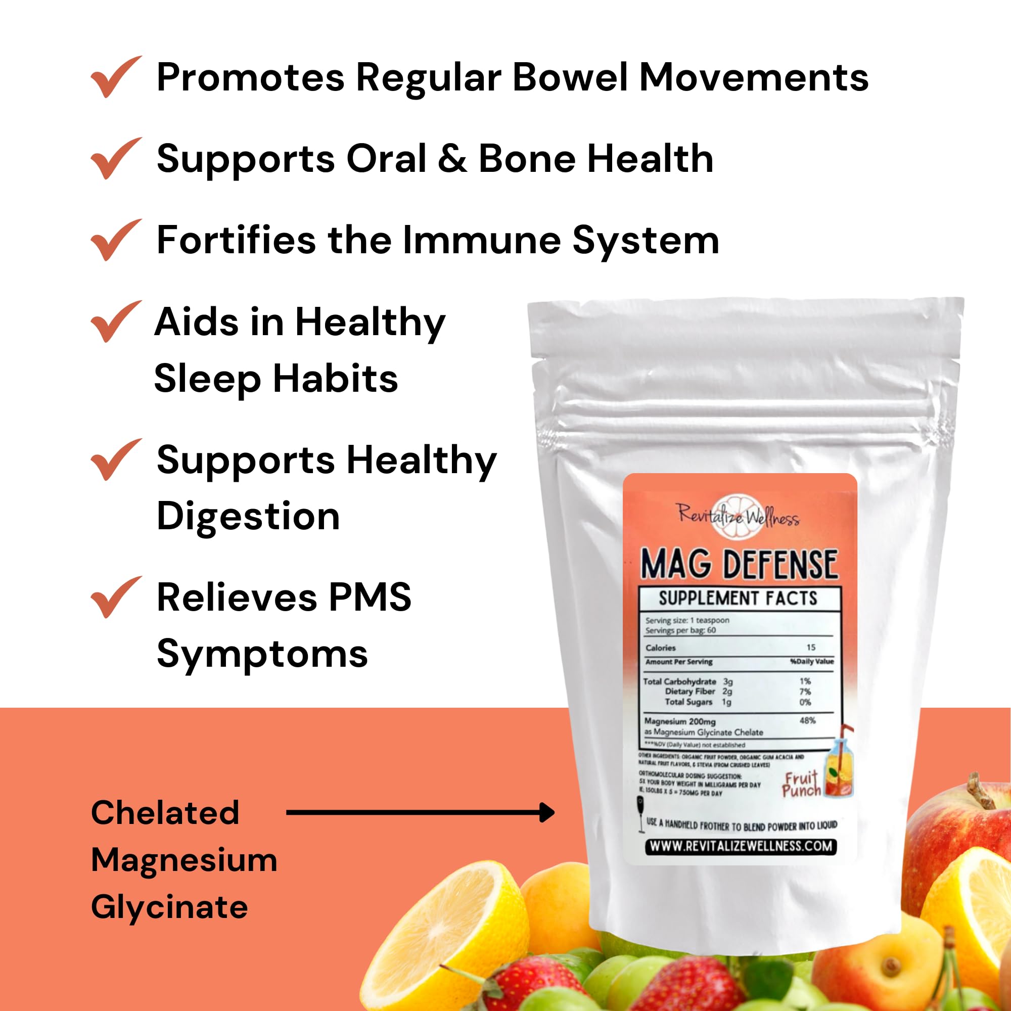 Revitalize Wellness Mag Defense fruit punch glass captures refreshing flavor