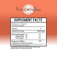 Revitalize Wellness Mag Defense label closeup highlights corn-free and GMO-free ingredients