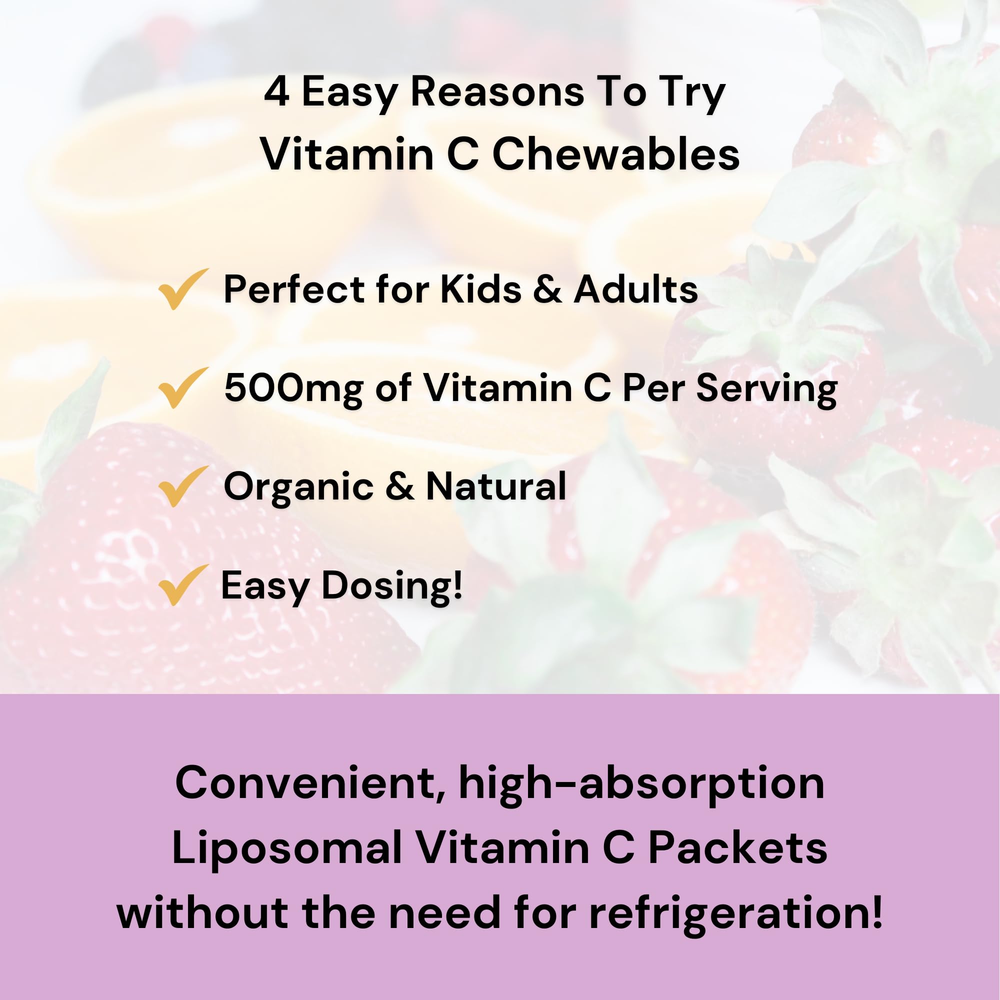 Revitalize Wellness Vitamin C chewables display highlights versatile daily use.
