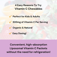 Revitalize Wellness Vitamin C chewables display highlights versatile daily use.