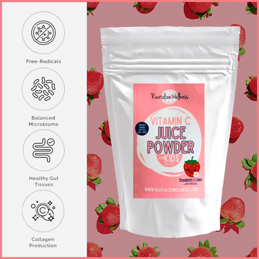 Revitalize Wellness Vitamin C powder nutrition label with clear ingredients