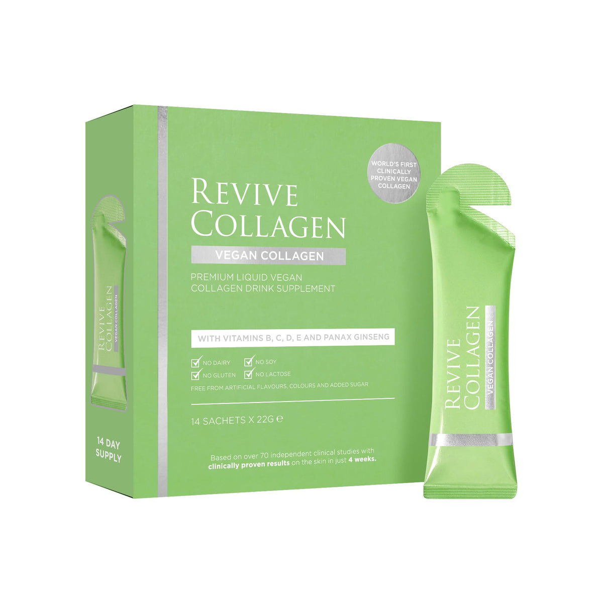 Revive Collagen bottle pouring a serving for easy daily hydration