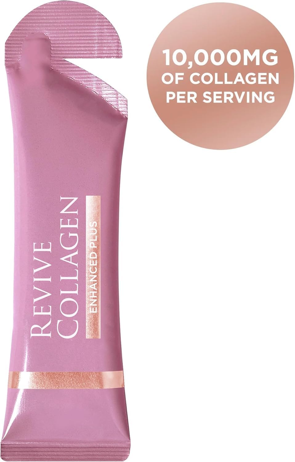 Glass of water with Revive Collagen Enhanced Plus mixed in for hydration and skin support