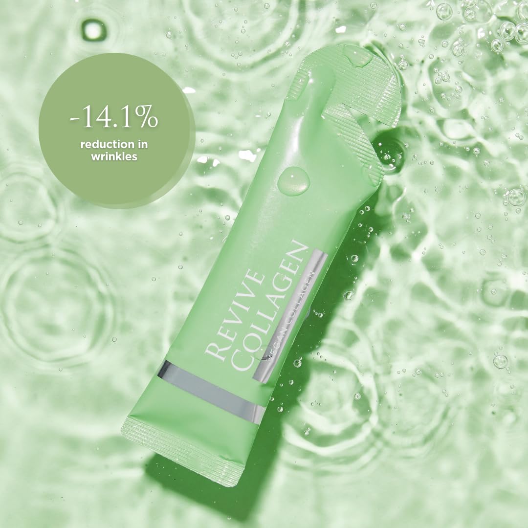 Hydration-focused image with Revive Collagen and a water splash