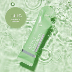 Hydration-focused image with Revive Collagen and a water splash