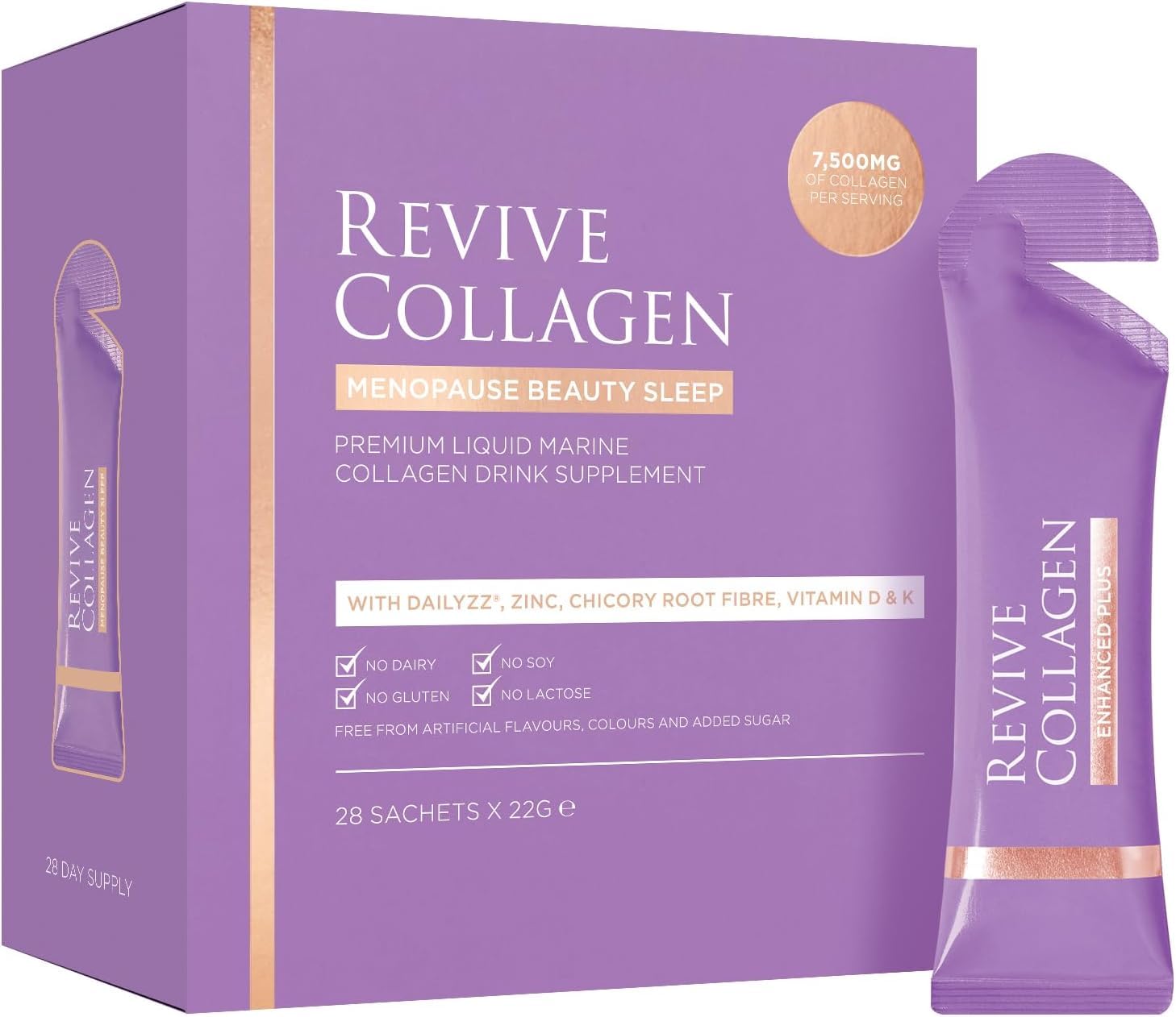 Revive Collagen Menopause Beauty Sleep bottle with 7500 mg collagen for restful nights