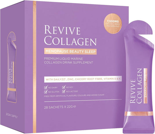 Revive Collagen Menopause Beauty Sleep bottle with 7500 mg collagen for restful nights