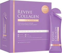 Revive Collagen Menopause Beauty Sleep bottle with 7500 mg collagen for restful nights