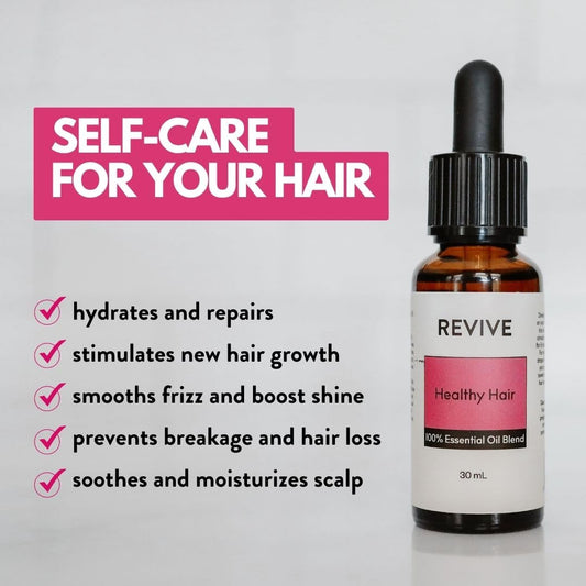 Diffuser with REVIVEEO Healthy Hair Blend releasing calming herbal mist