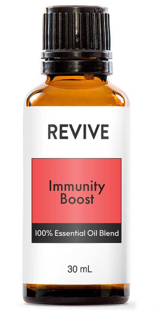 REVIVE Immunity Boost bottle label showcasing the blend for aromatherapy use