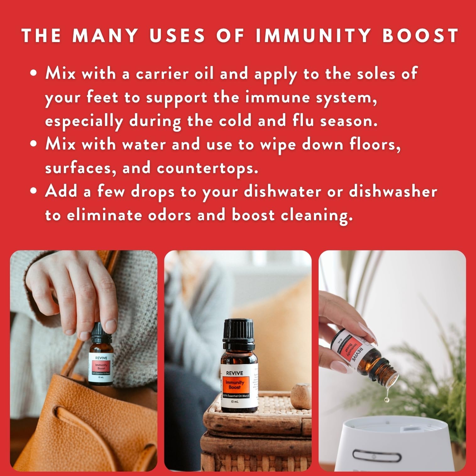 Ingredients of REVIVE Immunity Boost including clove and lemon for aroma