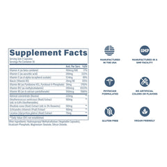 Revive MD AdrenalCORE ingredient list highlights adaptogens for balance.