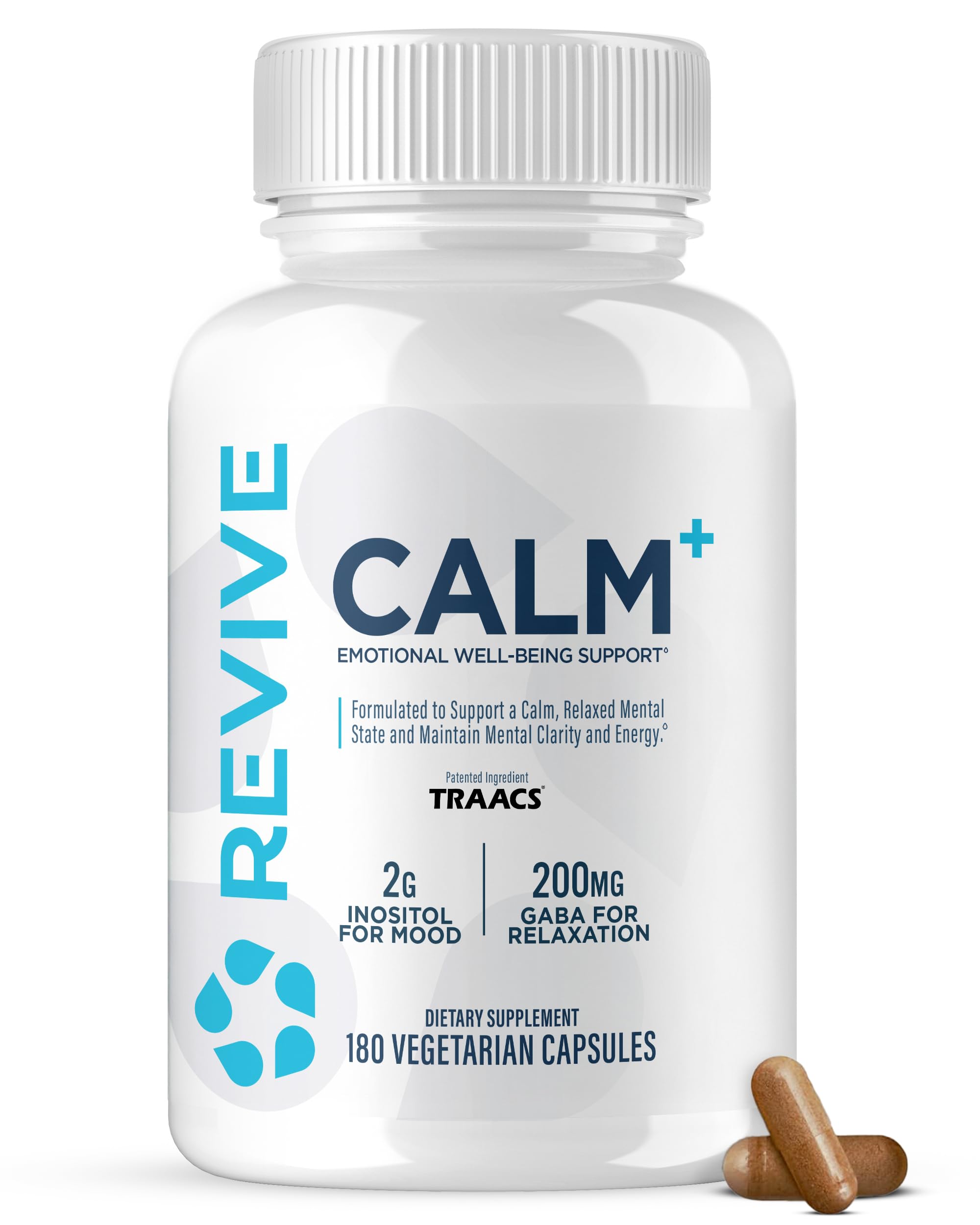 Revive MD Calm bottle front view for relaxation support.