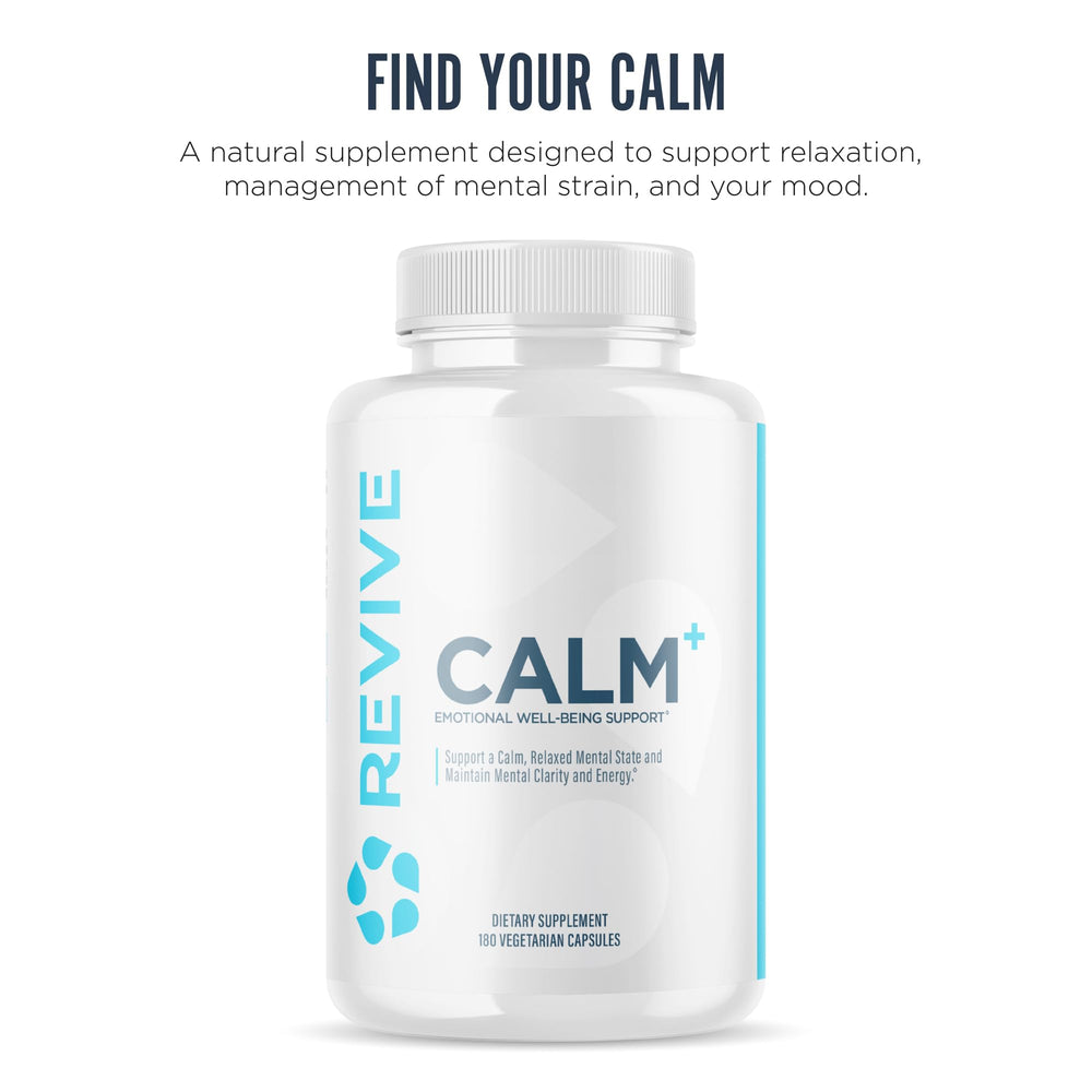 Revive MD Calm capsules being dispensed for daily relaxation use.