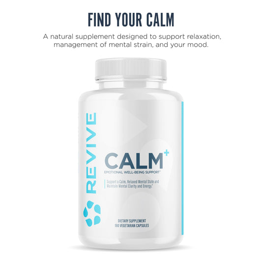 Revive MD Calm capsules being dispensed for daily relaxation use.