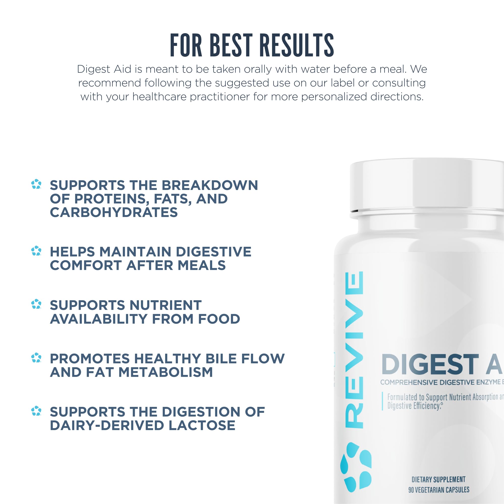 Three-pack Digest Aid bottles emphasize value and ongoing support.