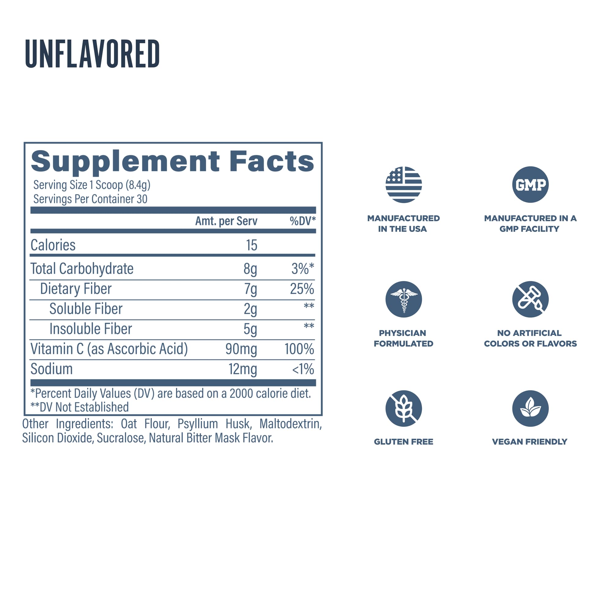 Flaxseed detail on Revive MD Fiber label adding natural fiber.