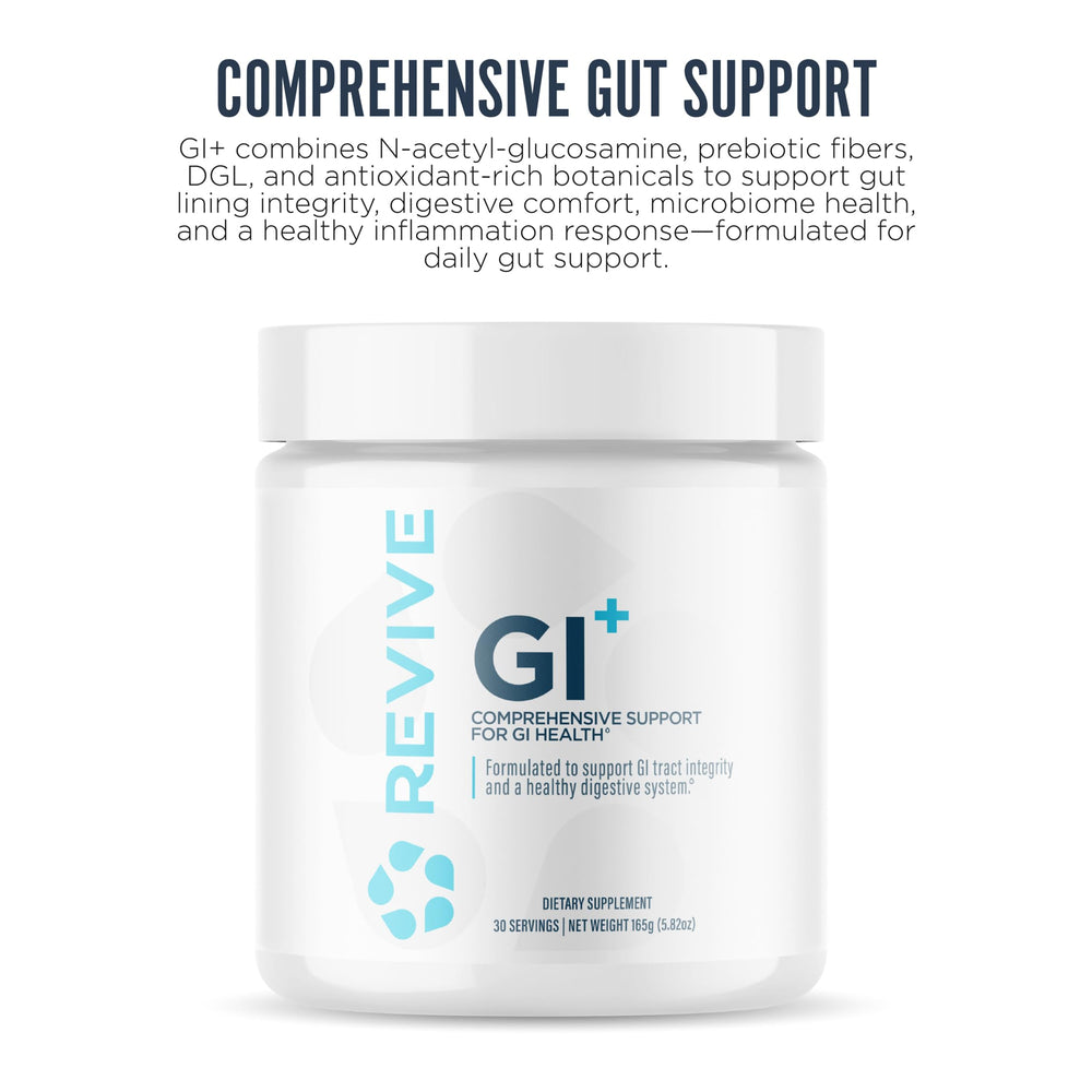 Revive MD GI Plus scoop measures 5.5g for daily use.