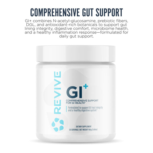 Revive MD GI Plus scoop measures 5.5g for daily use.
