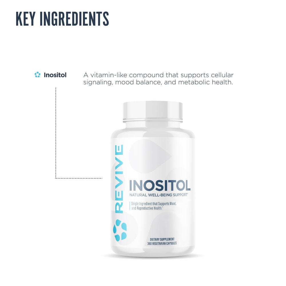Revive MD Inositol daily dose setup for morning routine with water.