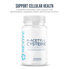 Revive MD NAC capsules close-up showing easy daily dosage