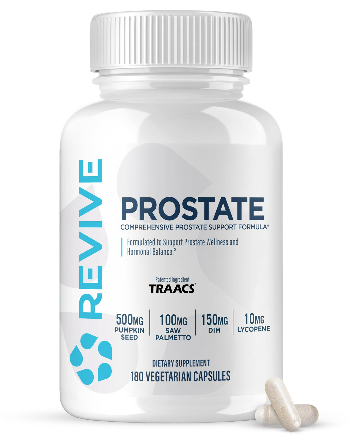Revive MD Prostate bottle front shows branding for easy product identification.
