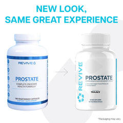 Revive MD Prostate vegan gluten free soy free label highlights clean formulation for sensitive diets.
